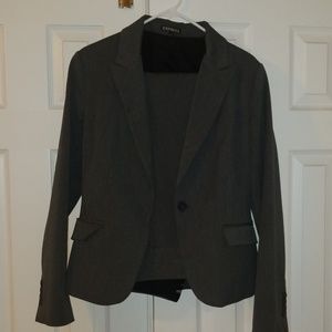 Womens dark gray pants suit